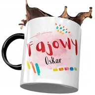 Kubki - Kubek Czarny Dla Oskara Kolegi Męża na Prezent z Nadrukiem ze Zdjęciem + Opakowanie na prezent (wzór 02) - miniaturka - grafika 1