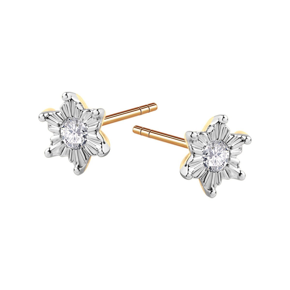 Złote kolczyki z diamentami 14K