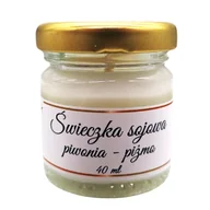 Świece - Świeczka Sojowa Piwonia-Piżmo 40 ml – Ręcznie Robiona w Szklanym Słoiczku - miniaturka - grafika 1