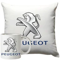 Gadżety dla niej i dla niego - Kubek Poduszka Peugeot 330ml 40x40cm z Napisem Zestaw Motoryzacyjny - miniaturka - grafika 1