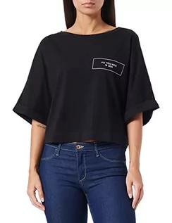 Koszulki i topy damskie - Sisley T-shirt damski, czarny 100, XS - grafika 1
