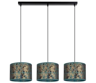 Żyrandol na lince REZO 3xE27/60W/230V złoty/turkusowy - Lampy sufitowe - miniaturka - grafika 1