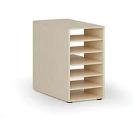 Inne meble biurowe - Szafka za półkami do stołu roboczego PRIMO WOOD, prawa, brzoza - miniaturka - grafika 1