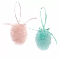 Wielkanoc - dp Craft, zawieszki futerkowe jajka 6cm pastelowe 2 szt. - miniaturka - grafika 1