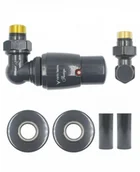 Zawory i kraniki - Zawór termostatyczny trójosiowy Master grafit błyszczący lewy All in One bez złączek - miniaturka - grafika 1