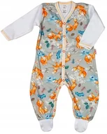 Pajacyki dla niemowląt - PAJAC pajacyk Rozpinany ZDOBIONY Liski popiel r 62 KLEKLE - miniaturka - grafika 1