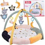 Maty edukacyjne - Miękka mata edukacyjna z pałąkiem CHMURKA w stonowanych kolorach ZA5590 - miniaturka - grafika 1