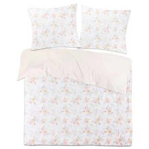 Pościel LILI bawełna satynowa 160 x 200 cm+70 x 80 cm x2 beżowa w kwiaty - Pościel - miniaturka - grafika 1
