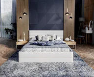 Łóżka - Łóżko tapicerowane -VIRGINIA TRINITY (BIAŁY) rama, stelaż metalowy 120 x 200 - miniaturka - grafika 1