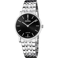 Zegarki damskie - Festina Swiss Made 20047/4 zegarek damski na bransolecie z czarną tarczą - miniaturka - grafika 1