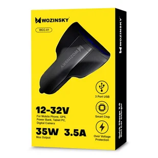 Wozinsky ładowarka samochodowa szybkie ładowanie Quick Charge 3.0 QC3.0 2xUSB / USB Typ C czarny (WCC-01) - Ładowarki samochodowe - miniaturka - grafika 13