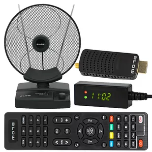 Tuner DVB-T2 BLOW 7000FHD MINI H.265 HEVC + antena pokojowa BLOW ATD17 - Tunery DVB-T - miniaturka - grafika 1