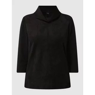 Swetry damskie - Bluzka z imitacji skóry welurowej - s.Oliver BLACK LABEL - grafika 1