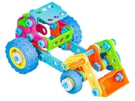 Modele do sklejania - Zestaw majsterkowicza TRAKTOR POJAZDY BUDOWLANE śruby klocki dla dzieci - miniaturka - grafika 1