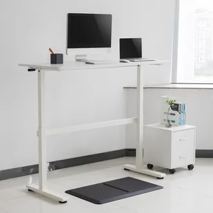 Biurko ręczna regulacja wys  Ergo Office, max 40 kg, max wys 117cm,  z blatem do pracy stojąco siedzącej, ER-401 W - Biurka - miniaturka - grafika 3