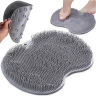 Maty antypoślizgowe - Mata do masażu stóp i pleców, mata prysznicowa, mata antypoślizgowa (z przyssawkami i klockami masującymi) szara - miniaturka - grafika 1