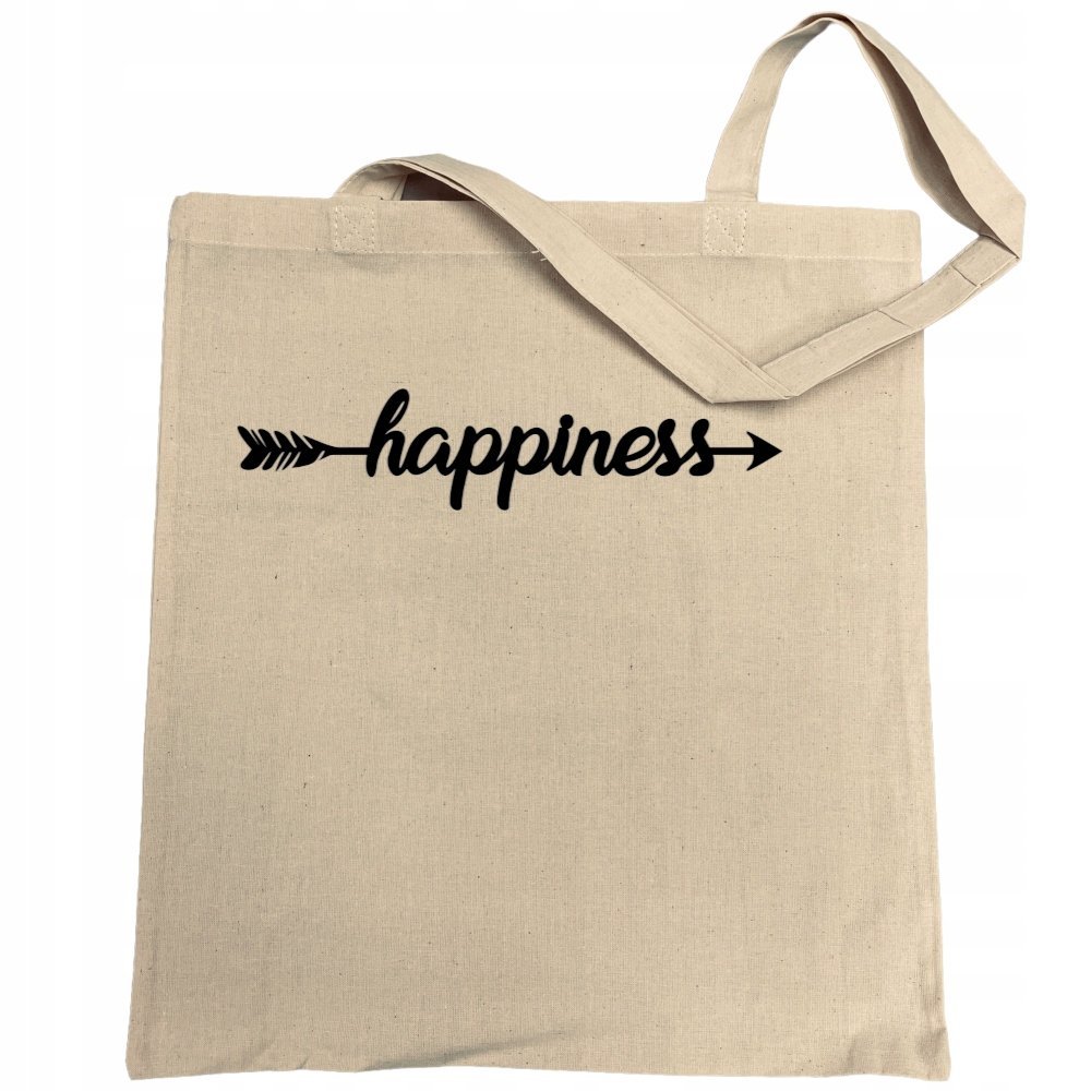 Torba na zakupy z napisem Happiness Szczęście
