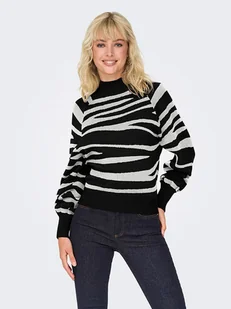 ONLY Sweter "Frida" w kolorze czarno-białym - Swetry damskie - miniaturka - grafika 1