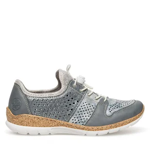 Półbuty Rieker N4255-12 Szary - Półbuty damskie - miniaturka - grafika 1