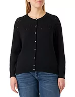 Swetry damskie - Noa Noa Women's NOA NOOS Organic Cotton Knit, kardigan z długim rękawem, czarny, L, czarny, L - miniaturka - grafika 1