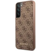 Etui i futerały do telefonów - Guess GUHCS22MG4GFBR S22+ S906 brązowy/brown hard case 4G Metal Gold Logo GUE001856 - miniaturka - grafika 1