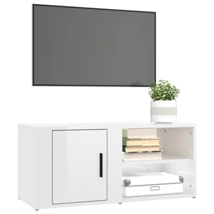 Lumarko Szafki pod TV, 2 szt., białe, wysoki połysk, 80x31,5x36 cm - Szafki RTV - miniaturka - grafika 5
