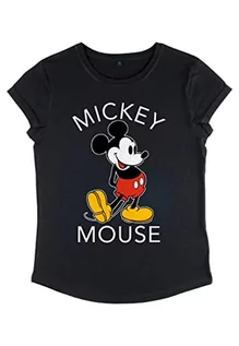 Koszulki i topy damskie - Disney Classics Women's Mickey Classic Organic Rolled Sleeve t-shirt damski, czarny, XL, czarny, XL - grafika 1
