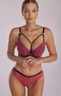Biustonosze - Biustonosz push-up z paseczkami Rozie PU-1120, Kolor fuksja-czarny, Rozmiar 65C, Kinga - Primodo.com - miniaturka - grafika 1