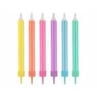 Urodziny dla dorosłych - Godan Świeczki Urodzinowe Go Neon 12 szt. - miniaturka - grafika 1