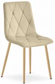 Krzesła - Jasnobeżowe welurowe krzesło kuchenne N0-Z62 - miniaturka - grafika 1