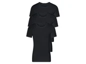 Koszulki męskie - LIVERGY® Podkoszulki męskie z krótkim rękawem prążkowane, 3 sztuki (czarny/okrągły kołnierz, 6/L) - miniaturka - grafika 1