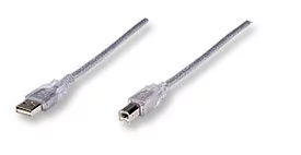 Manhattan Kabel USB a-b m/m 3m (srebrny) 340458 - Kable USB - miniaturka - grafika 2