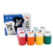 Zabawki kreatywne - ROSA TALENT FARBY DO TKANIN ZESTAW 12 KOLORÓW 20 ML - miniaturka - grafika 1
