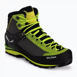 Buty trekkingowe męskie - Salewa Buty wysokogórskie męskie Crow GTX czarno-zielone 61328 - grafika 1