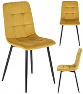 Krzesła - Me. Peru Krzesło Welur Musztardowe - miniaturka - grafika 1