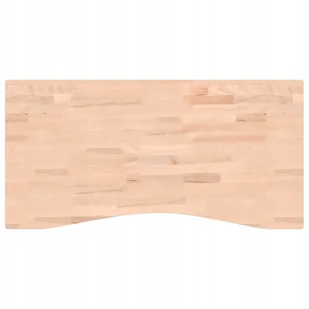 Blat do biurka, 100x(45-50)x2,5 cm, lite drewno bu - Blaty meblowe i parapety okienne - miniaturka - grafika 1