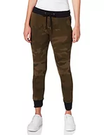 Spodnie damskie - Urban Classics Damskie spodnie sportowe damskie Camo Terry Pants, Wielokolorowy czarny/szary, S - miniaturka - grafika 1