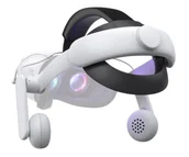Akcesoria VR - KIWI Design Pasek na głowę ze słuchawkami QA01 do Meta Quest 2 - biały - miniaturka - grafika 1