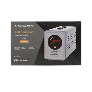 QOLTEC ZASILACZ AWARYJNY PURE SINE WAVE UPS | 1000VA | 700W | STAŁA FAZA | SZARY - Zasilacze awaryjne UPS - miniaturka - grafika 9