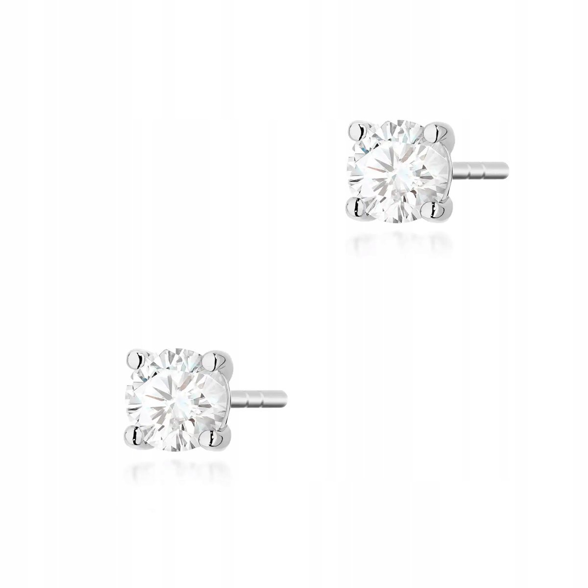 Kolczyki złote dla kobiety 585 z diamentem 0.30ct białe złoto na prezent