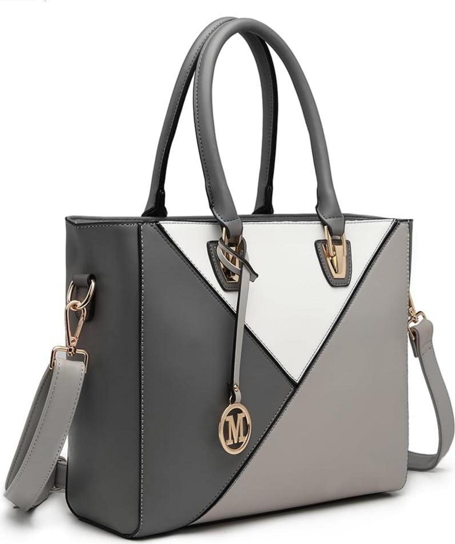 Miss Lulu torebka damska torba na ramię shopper w kształcie litery V, wiele przegródek