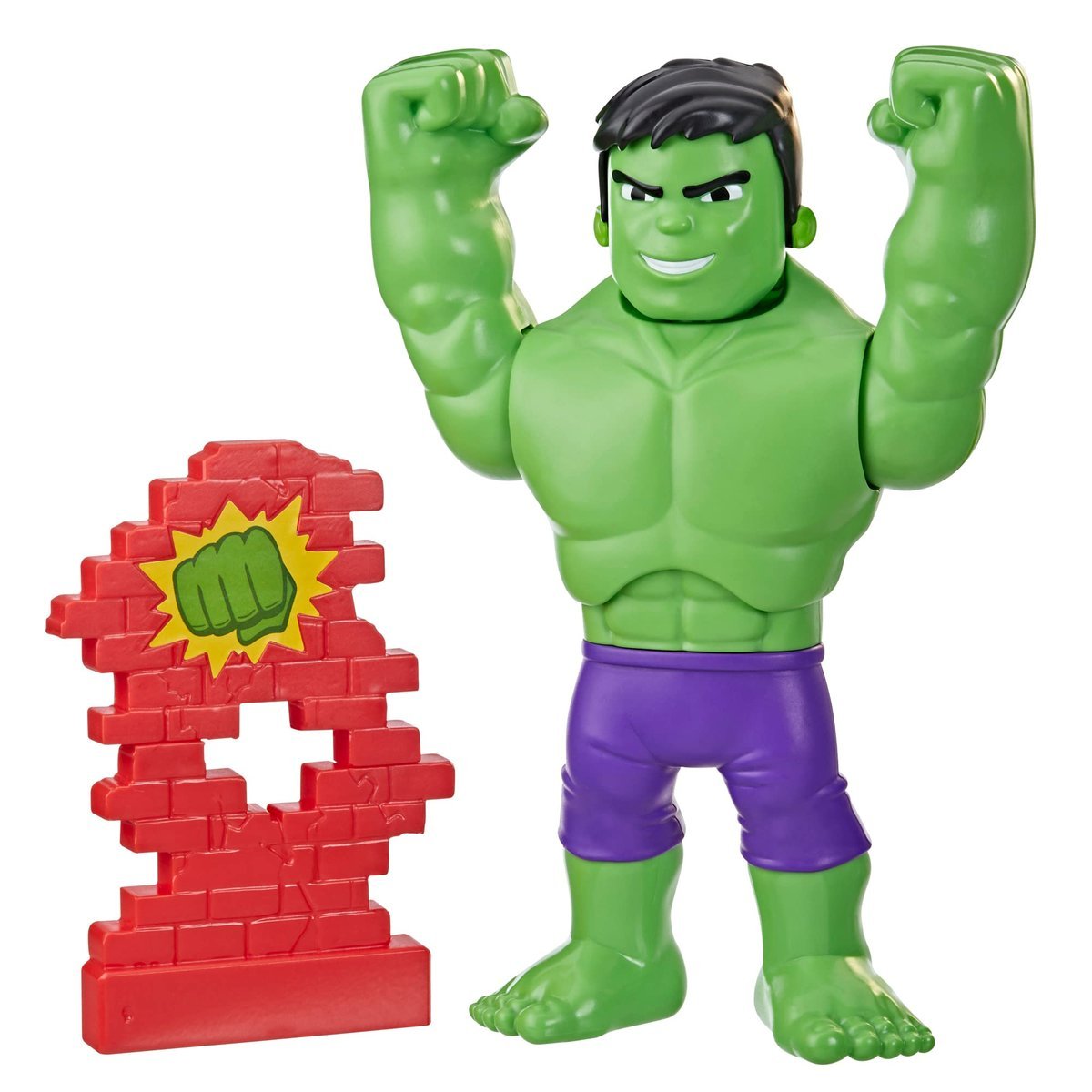 Hasbro F5067 Marvel Spidey and His Amazing Friends motyl Power Hulk zabawka przedszkolna, 25 cm, figurka Hulk Action od 3 lat