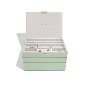 Pudełko na biżuterię potrójne (zielone) Classic Stackers - Pudełka i szkatułki - miniaturka - grafika 1