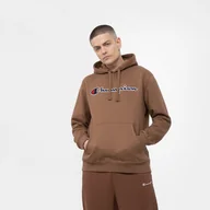 Bluzy sportowe męskie - Męska bluza dresowa nierozpinana z kapturem CHAMPION ROCHESTER Hooded Sweatshirt - brązowa - miniaturka - grafika 1