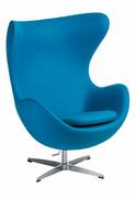 Fotele - D2.Design design Fotel Jajo kaszmir niebieski jasny 43 Premium 99193 - miniaturka - grafika 1