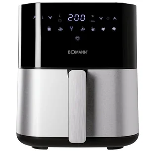 Bomann, Frytkownica na gorące powietrze 5L, 8 programów automatycznych z indywidualną regulacją czasu i temperatury, Ekran LED, 5L, FR6069HCB, Czarny/Stal nierdzewna - Frytkownice - miniaturka - grafika 1