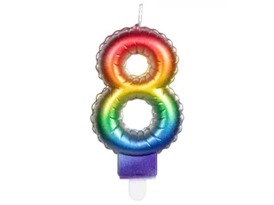 Świeczka cyferka kolorowa - 8 - osiem - Urodziny dziecka - miniaturka - grafika 1