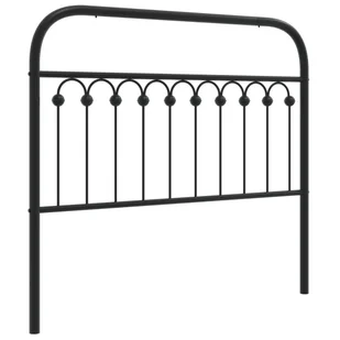 vidaXL Metalowe wezgłowie, czarne, 107 cm - Inne meble do sypialni - miniaturka - grafika 1