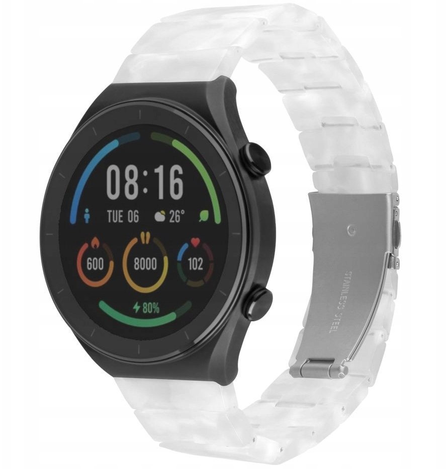 Fixed Pasek z żywicy Resinz zapięciem Quick Release 18 mm do smartwatcha, Cloud White
