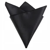 Krawaty i muchy męskie - Poszetka męska w drobną kratkę - czarna - miniaturka - grafika 1